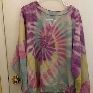 Lonely Ghost - Text Me When You Get Home tie dyed crewneck